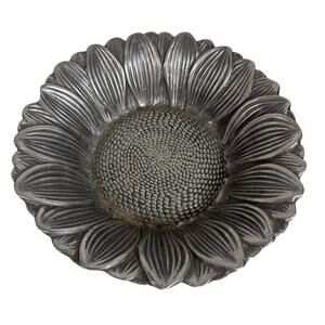 Vintage Sunflower Metal Pewter Nut / Candy Dish Bowl 9.5” Trinket Dish